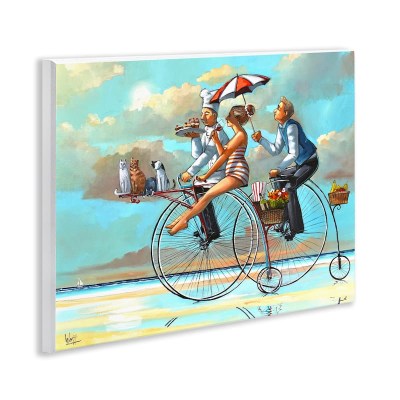 Stupell Woman & Butler Bicycle Ride Wall Plaque Art Design By Ronald West