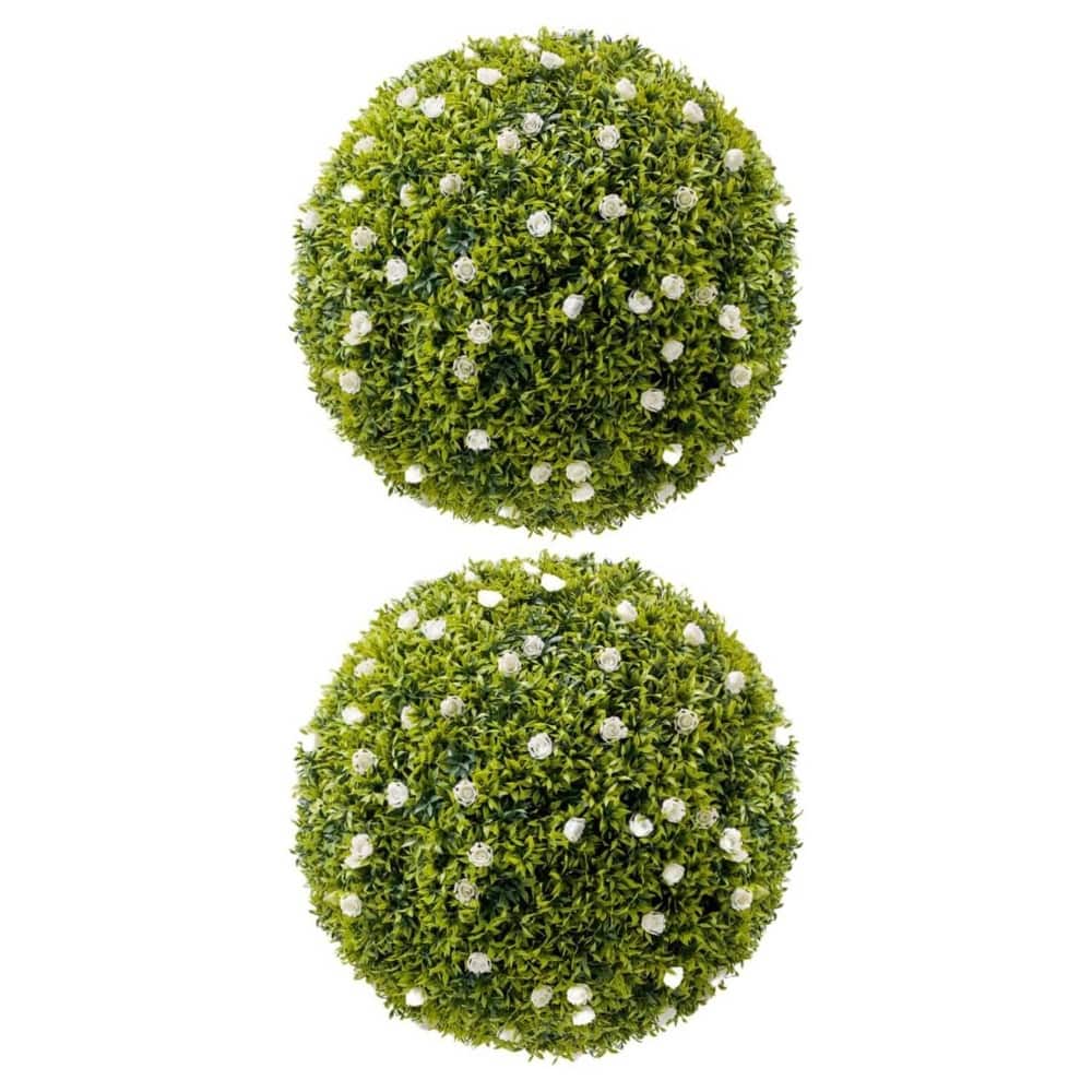 2 Pack 22.4" Artificial Flowers Topiary Balls for Home Decor, Wedding - 22.4 inch