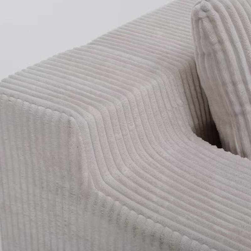Corduroy L-Shaped Modular Sofa, Luxury Foam-Filled Floor Couch