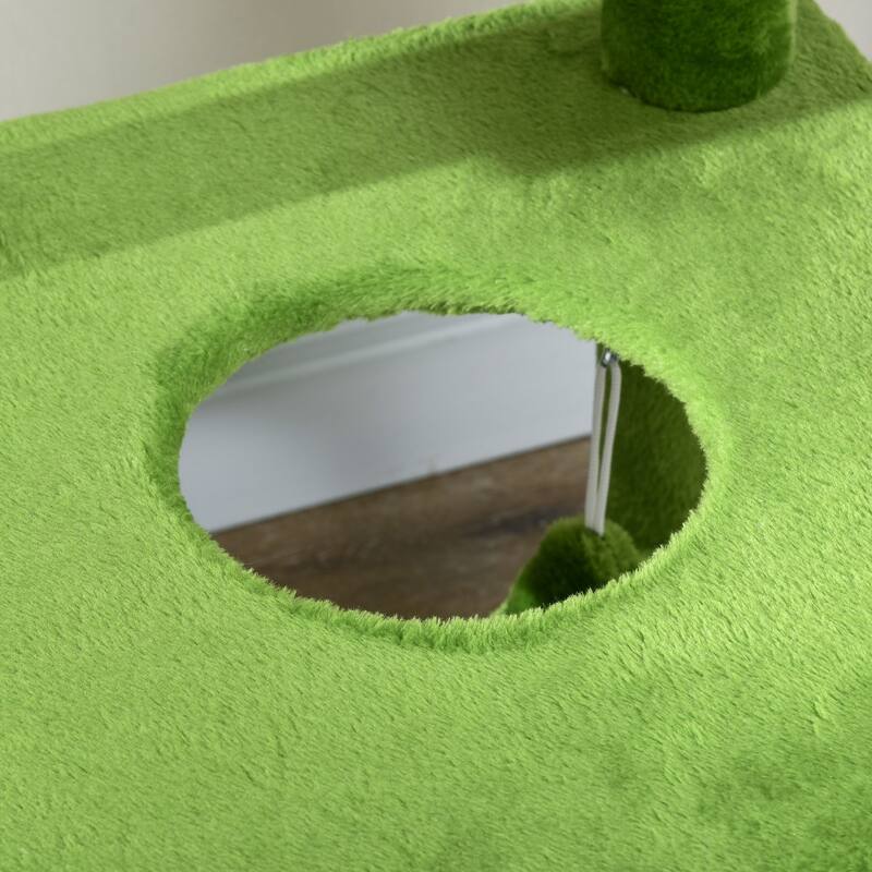 PawHut 56" Multi-Level Cat Tree, Cat tower with Scratching Post, Hammock, Platforms, Play Ball & Anti-Tipping Device