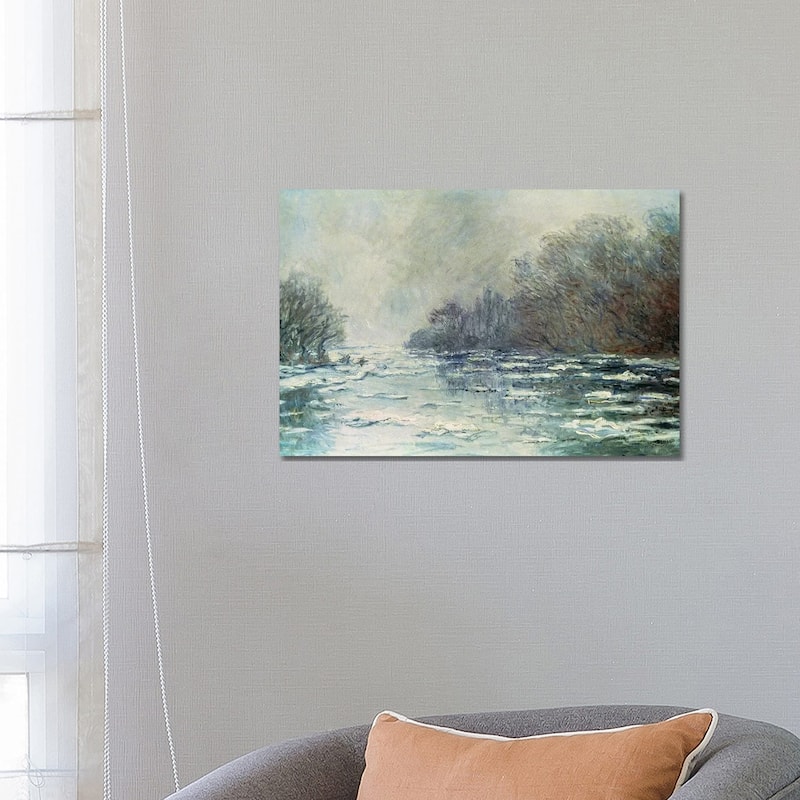 iCanvas "The Break up at Vetheuil, c.1883 " by Claude Monet Canvas Print - 18x26x1.5