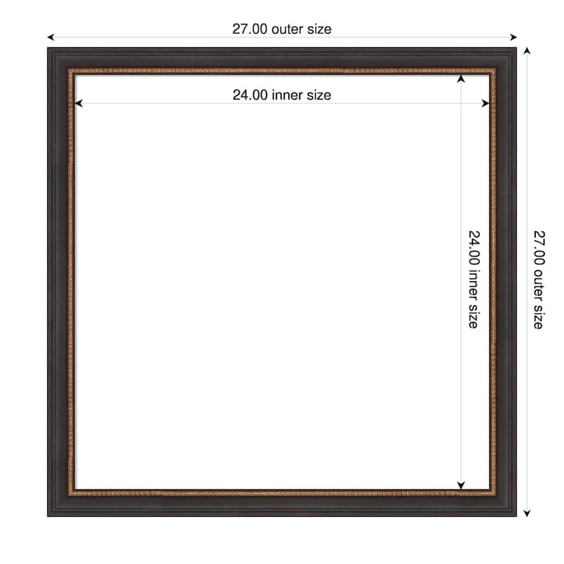Amanti Art Ashton Black Framed Dry Erase Magnetic Board - 27 x 27 in