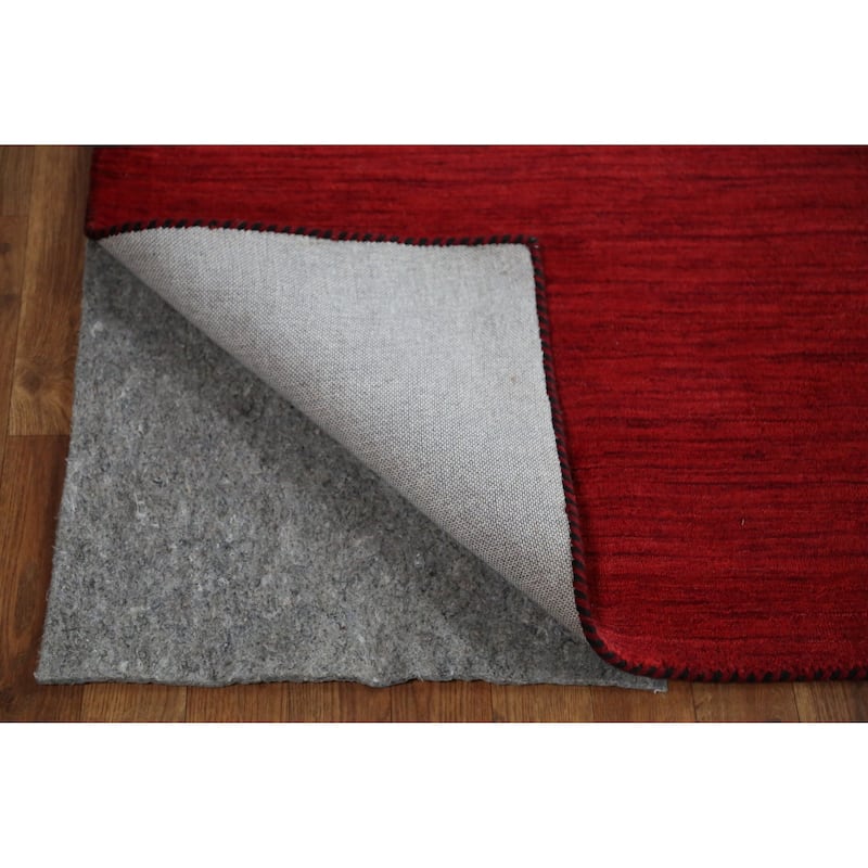 Red Solid Gabbeh Indian Area Rug Handmade Wool Carpet - 5'3" x 7'7"