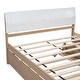 preview thumbnail 5 of 11, Modern Full Bed Frame with Trundle & 2 Drawers, White High Gloss Finish, White+Oak