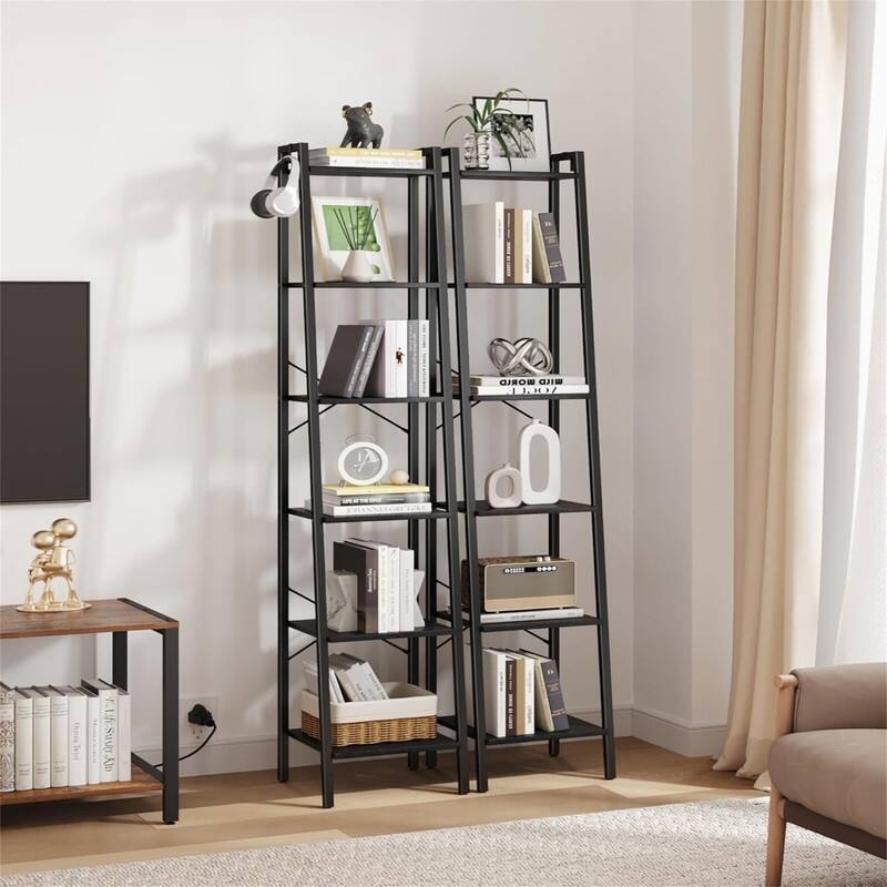 Freestanding Corner Storage Shelve with 6 Tier - 9.45"D x 15.35"W x 72.83"H