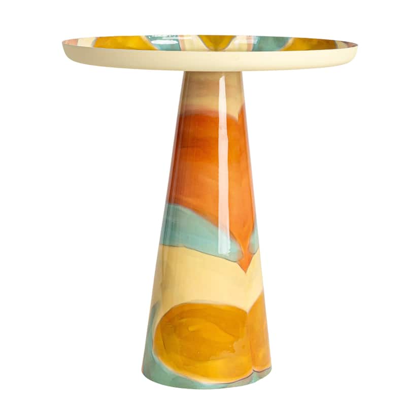 Mosaic Enameled Metal Table