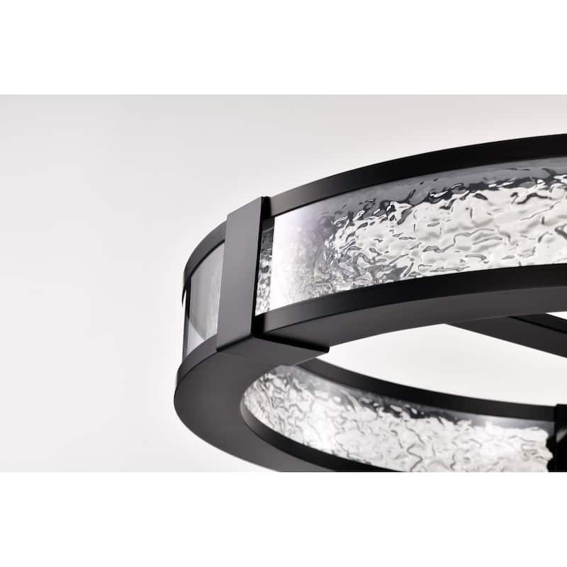 Darrow 24 Inch LED Pendant Matte Black Acrylic Panels - Matte Black