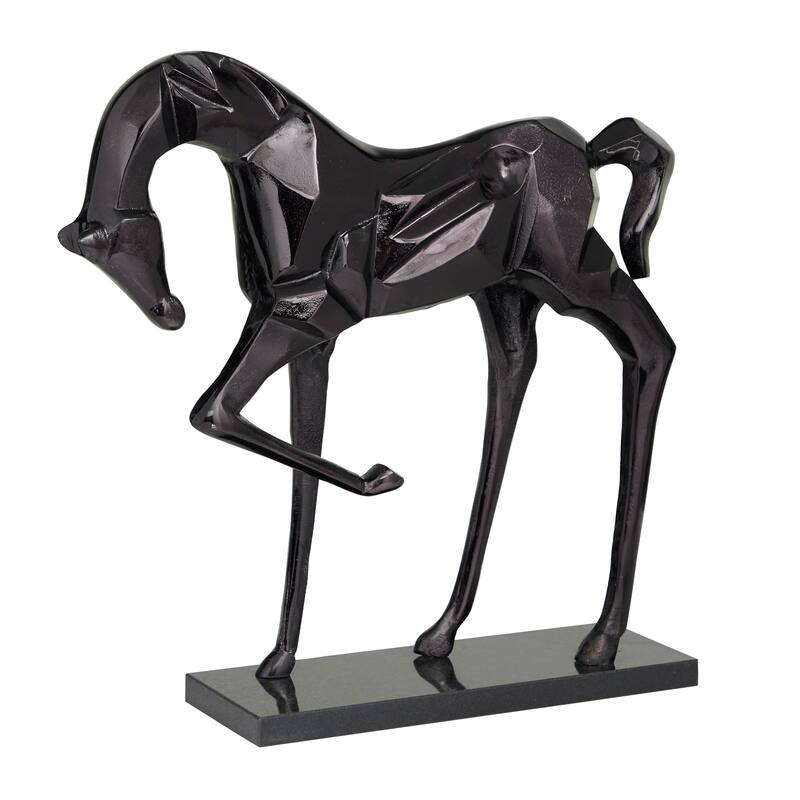 Majestic Aluminum Metal Horse Sculpture - Silver, Gold, Black