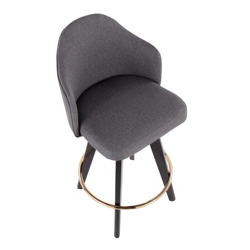 Carson Carrington Valsatra 26" Upholstered Counter Stool with Black Wood Base (Set of 2)