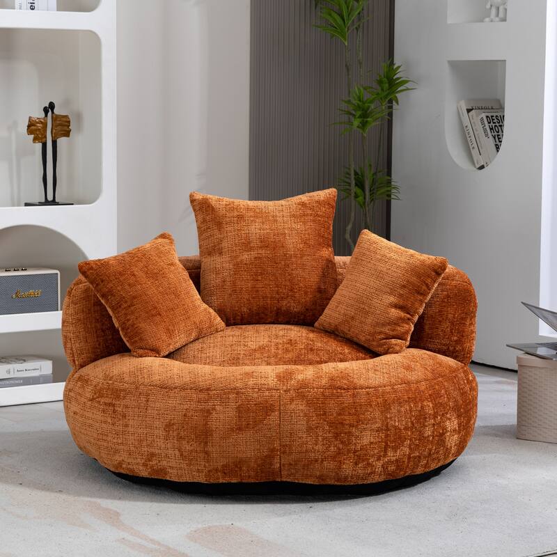 Chenille Lazy Sofa with Pillows