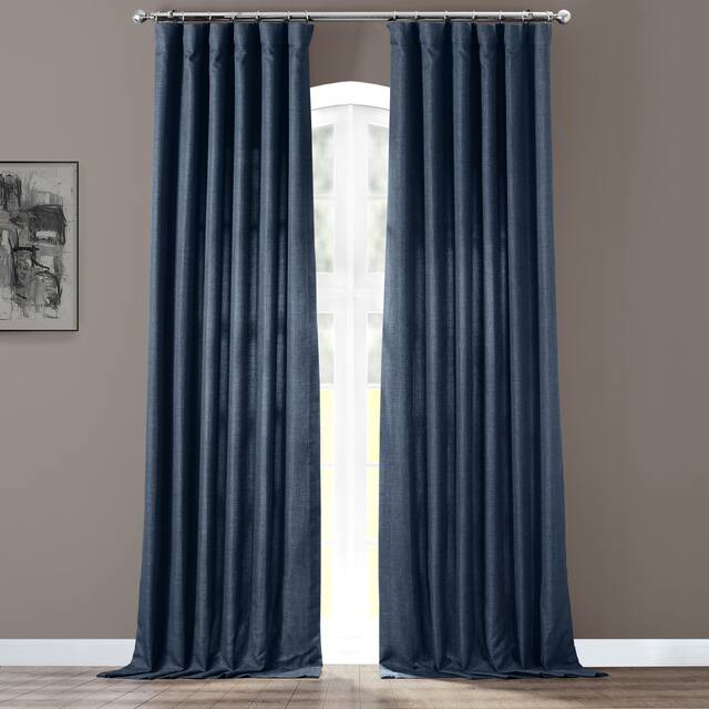 Exclusive Fabrics Italian Faux Linen Curtain (1 Panel)