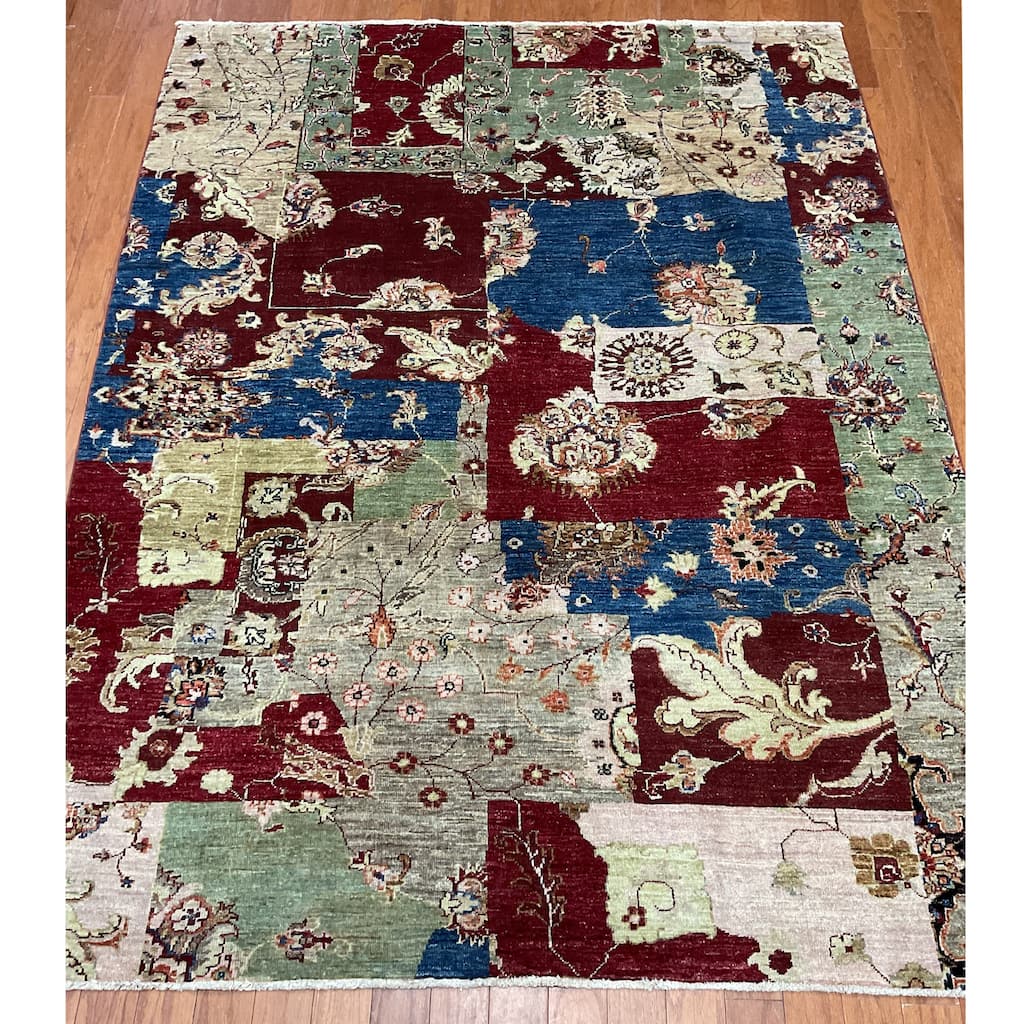 HERAT ORIENTAL Handmade Kazak Wool Rug - 4'11" x 6'5"