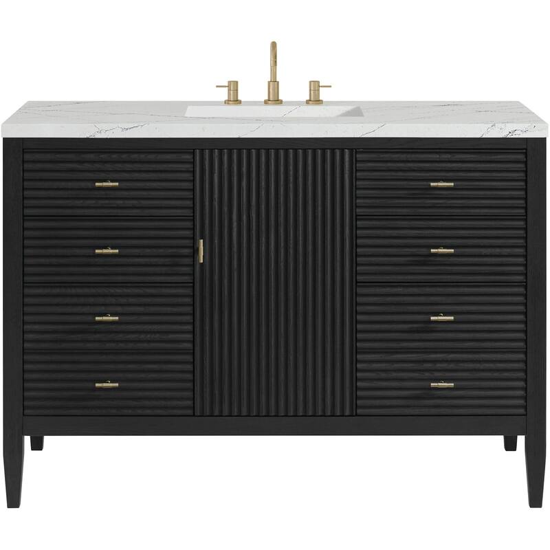 James Martin Vanities 485-V48-FENC Myrrin 48" Free Standing Single - Carbon Oak - Oak Finish