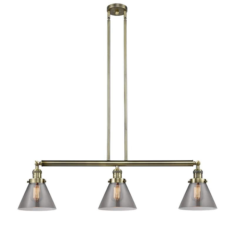 Innovations Lighting Large Cone 3 Light 40" Wide Linear Chandelier