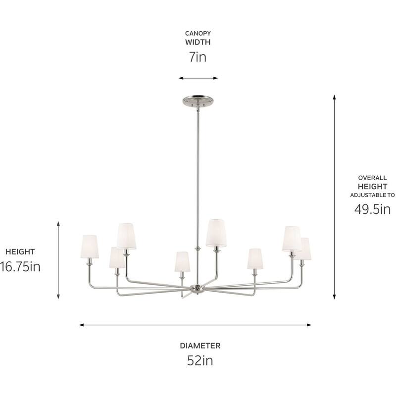 Kichler 52521 Pallas 8 Light 52" Wide Chandelier