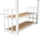 preview thumbnail 10 of 12, Twin Size Metal Loft Bed with Desk, Storage Shelves and Charging Station, Space-Saving Design for Kids and Teens, White