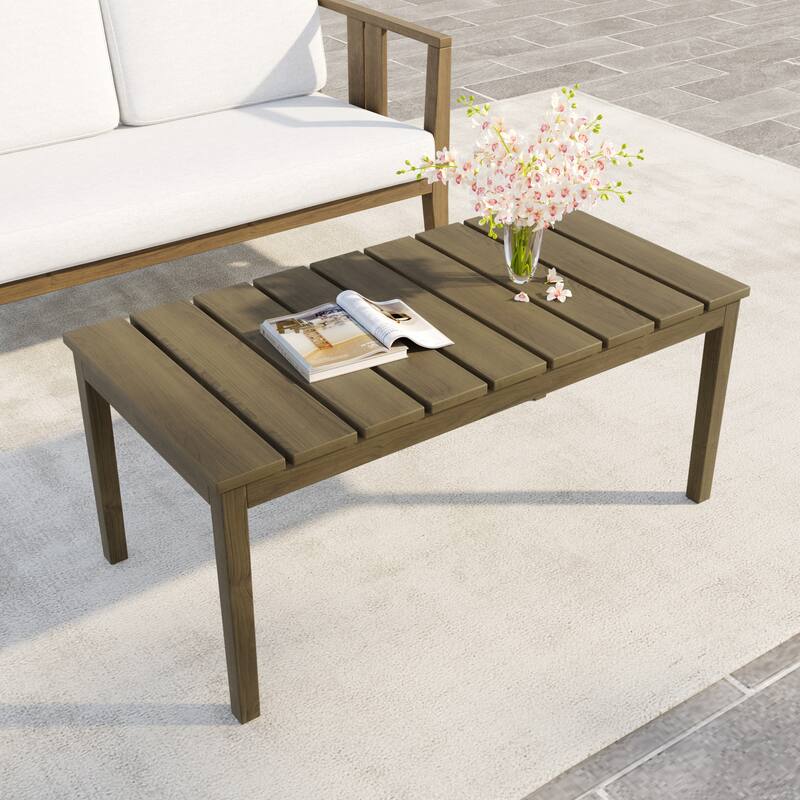 Outdoor Teak Solid Wood Patio Furniture Set Loveseat Armchair Table Collection