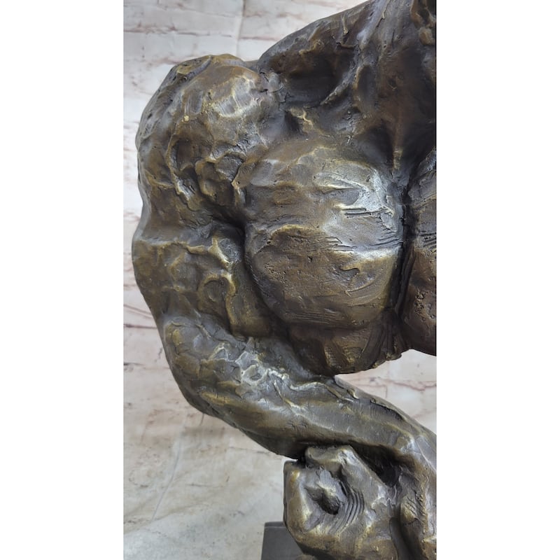 Bodybuilder Muscle Man Muscular Male Torso Abstract Bronze Statue Sculpture Trophy