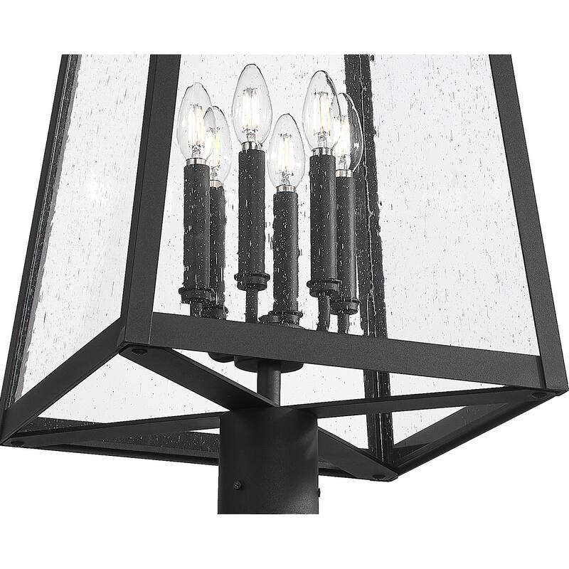 Rainer 6 Light Outdoor Post Mounted Fixture in Black