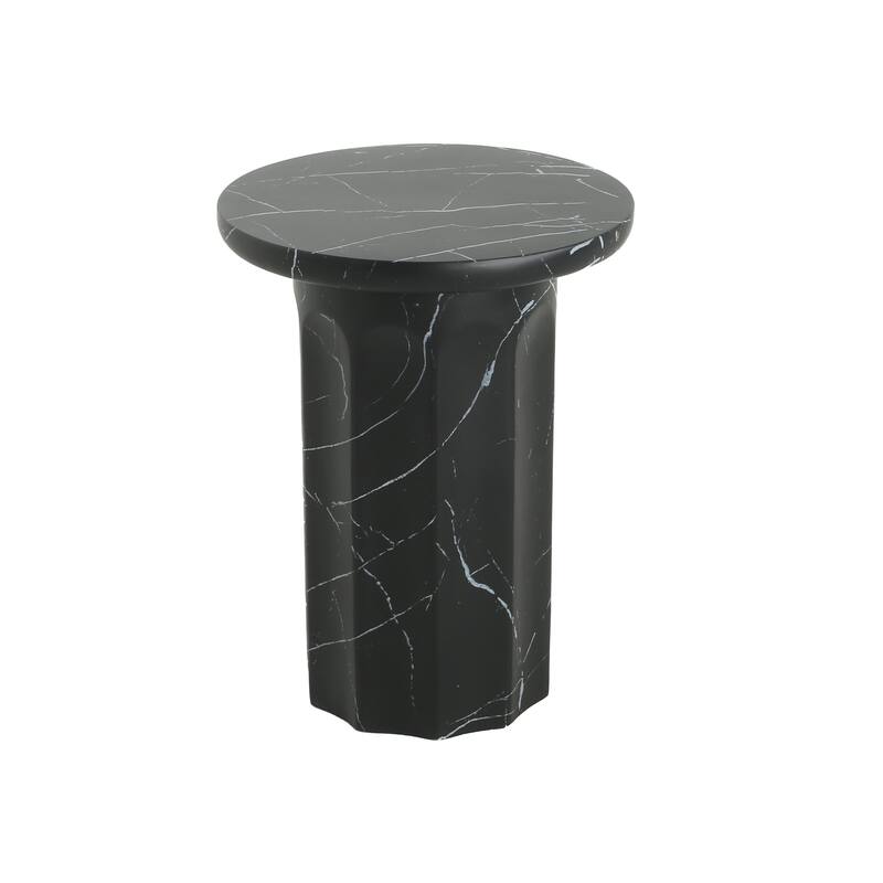 Christopher Knight Home Indoor/Outdoor Modern Black Marble Side Table