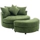 preview thumbnail 22 of 57, Roomfitters Modern 360° Swivel Barrel Chair with Hidden Storage Ottoman, Chenille Upholstery and Four Pillows