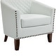 preview thumbnail 25 of 90, Axia Barrel PU Leather Accent Chair with Nailhead Trim