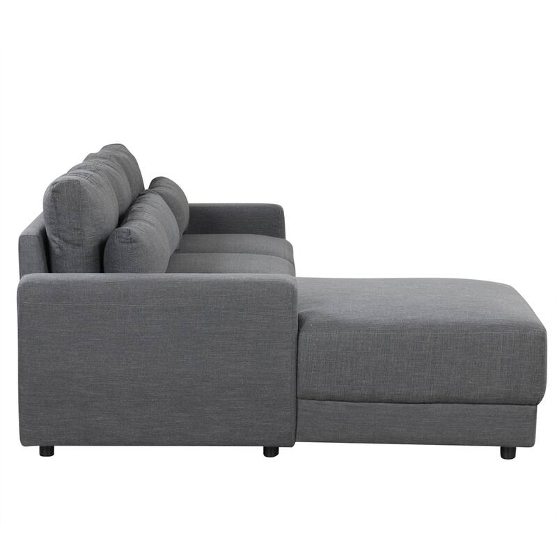 L-Shaped Sectional Sofa with Removable Back Cushions and Pillows
