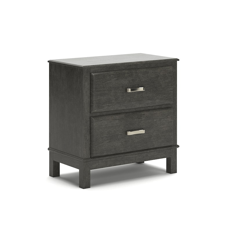 Caitbrook Two Drawer Night Stand - Contemporary Style - Gray