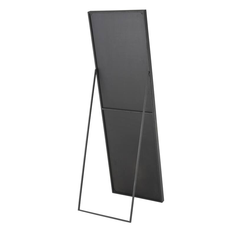 Metal Foldable Room Floor Mirror with Thin Minimalistic Frame - Black - Roche River Decor