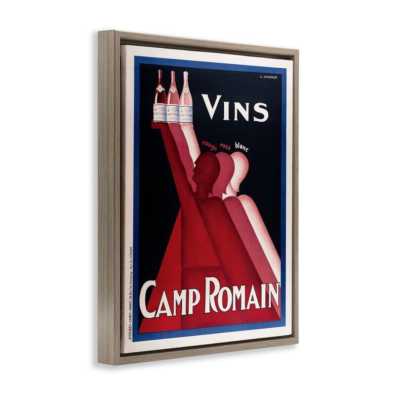 Stupell Antique Wine Bottle Trio Framed Floater Canvas Wall Art Design By Marcus Jules