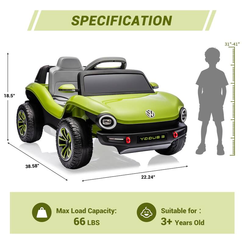 Ride On Car, Licensed Volkswagen Beetle Electric Toy Car for Kids,Toddler Electric Vehicle with Parental Remote