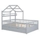 preview thumbnail 3 of 7, Full Size Wooden House Platform Bed with Twin Size Trundle