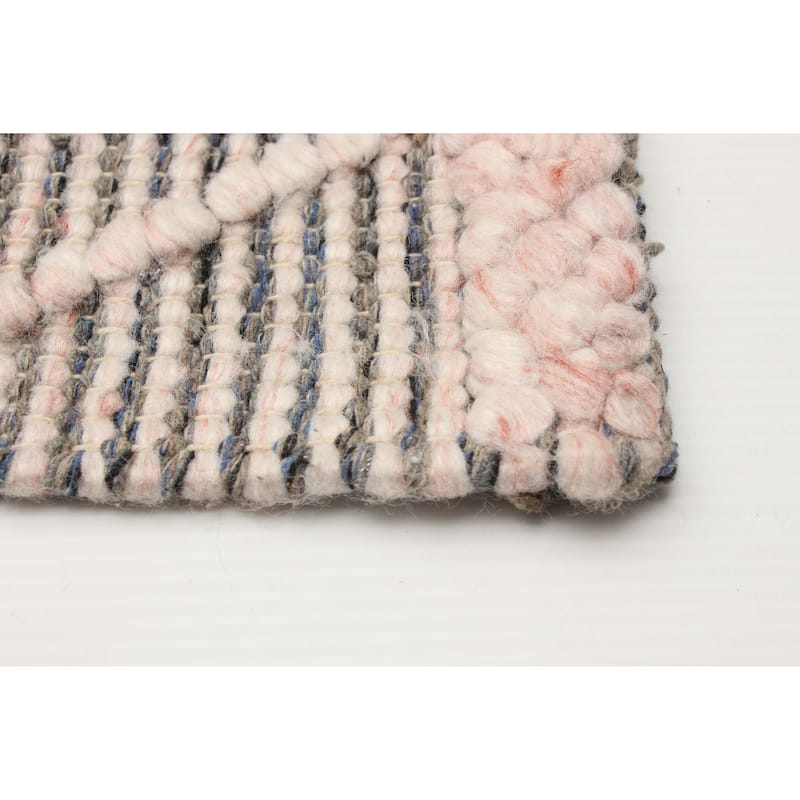 ECARPETGALLERY Braid weave Sienna Pink Wool Rug - 4'11 x 8'1