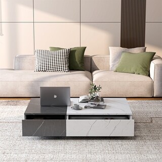 Modern Style Coffee Table with Two Storage Spaces - Bed Bath & Beyond ...