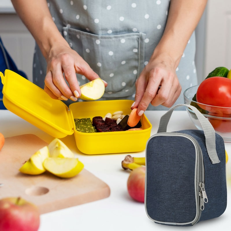 5"x4"x6" Insulated Lunch Bags Portable Bento Bags Food Containers Tote