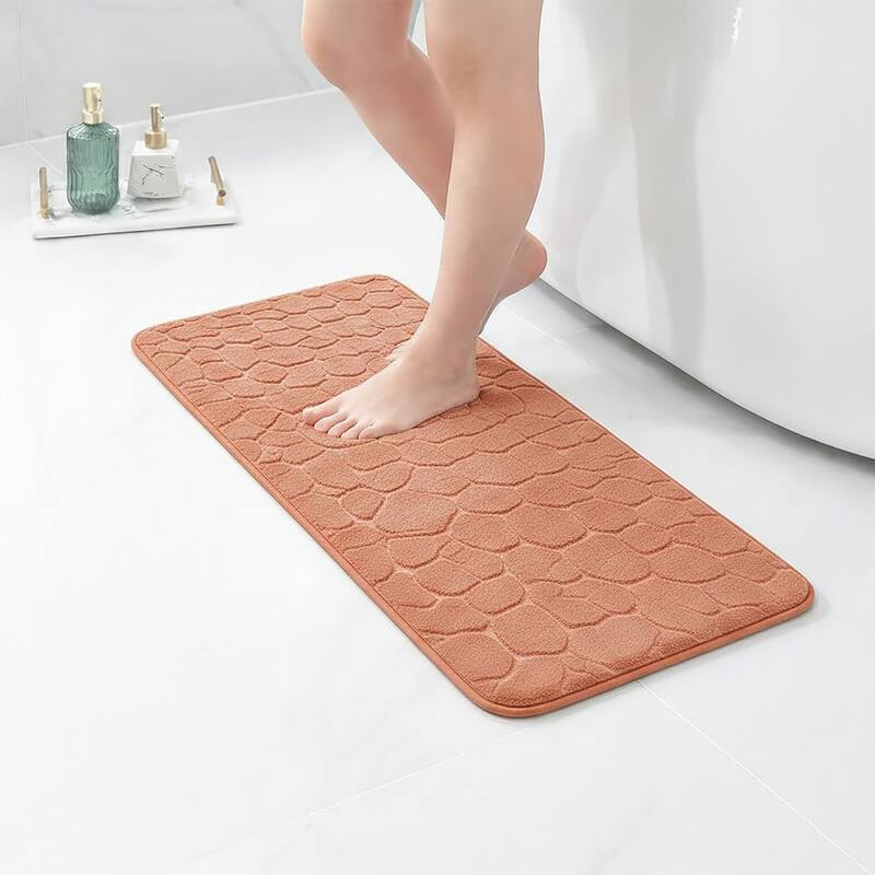 Memory Foam Runner Bath Mat Pebble Design 48x18