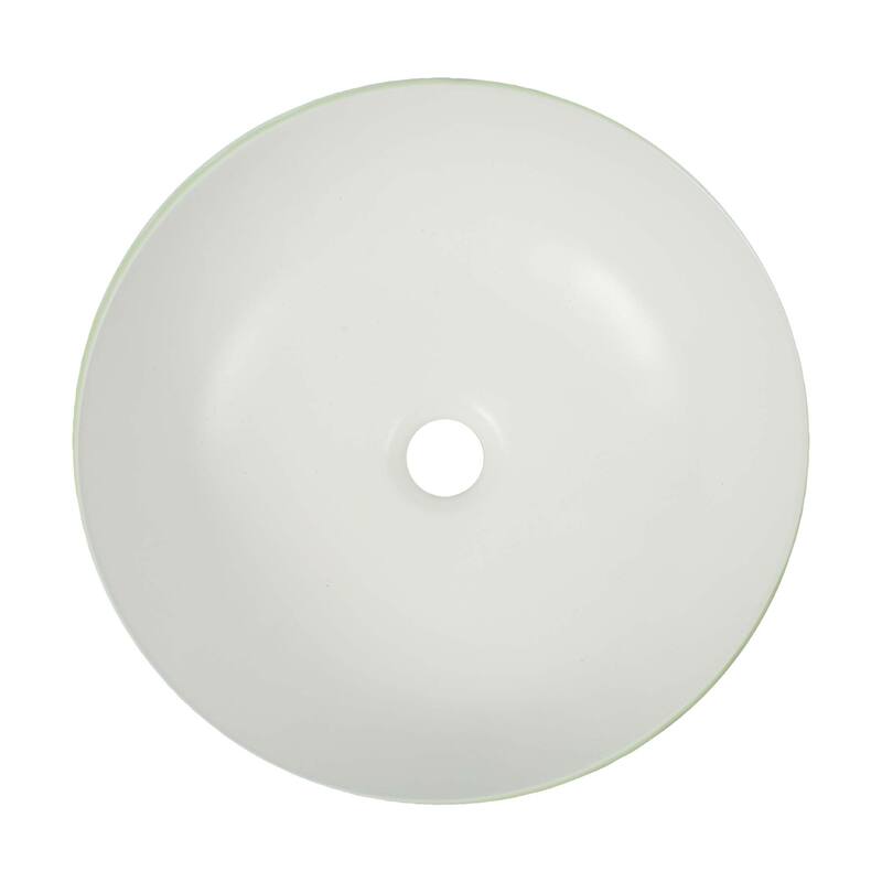 16 inch Round Ceramic Vessel Bathroom Sink - Modern Textured Bowl Design - 16" Round