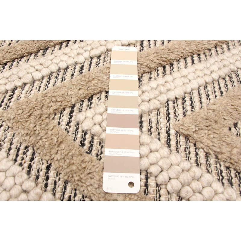 ECARPETGALLERY Braid weave Sienna Brown Wool Rug - 5'0 x 7'7