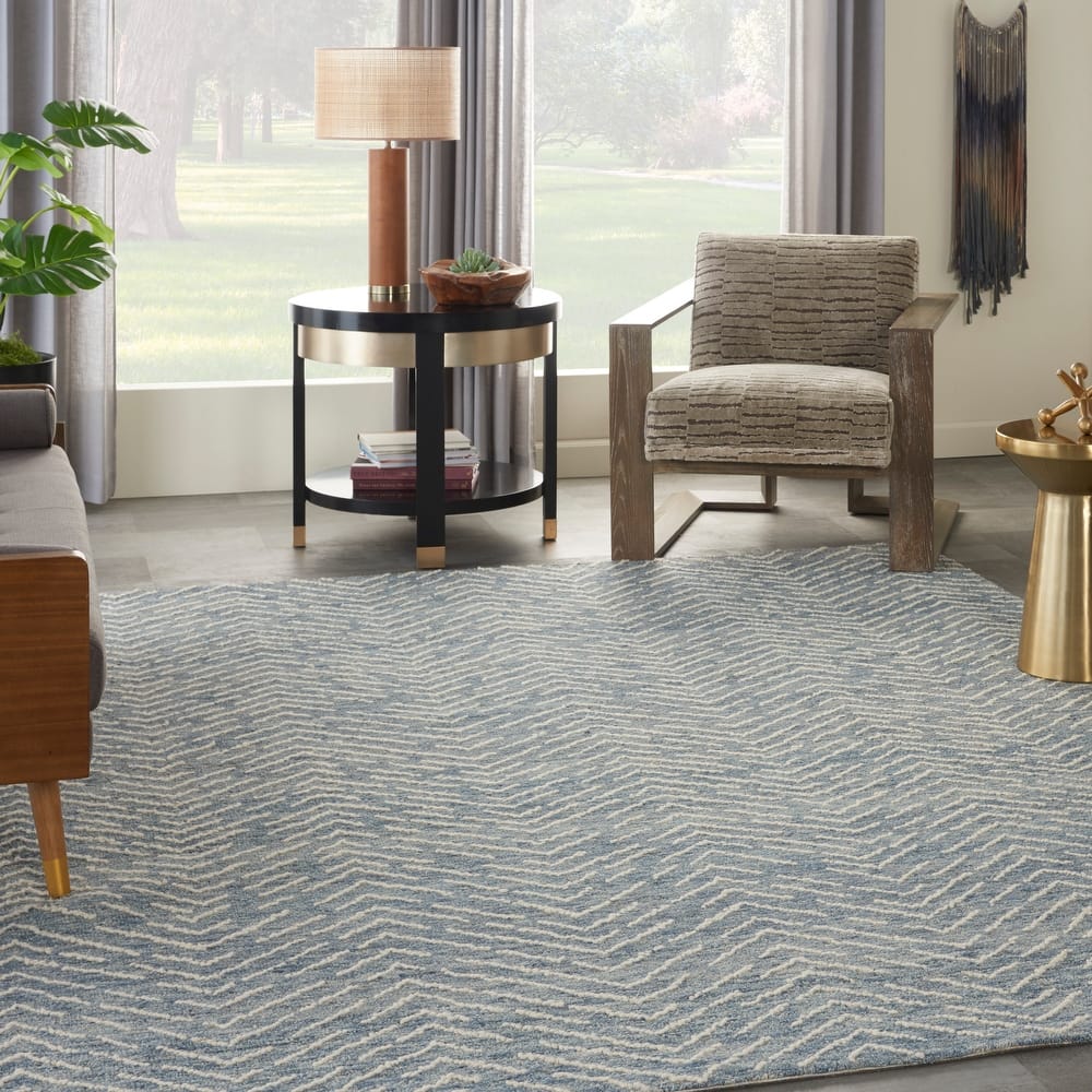 Nourison Vail Textured Herringbone Wool Area Rug