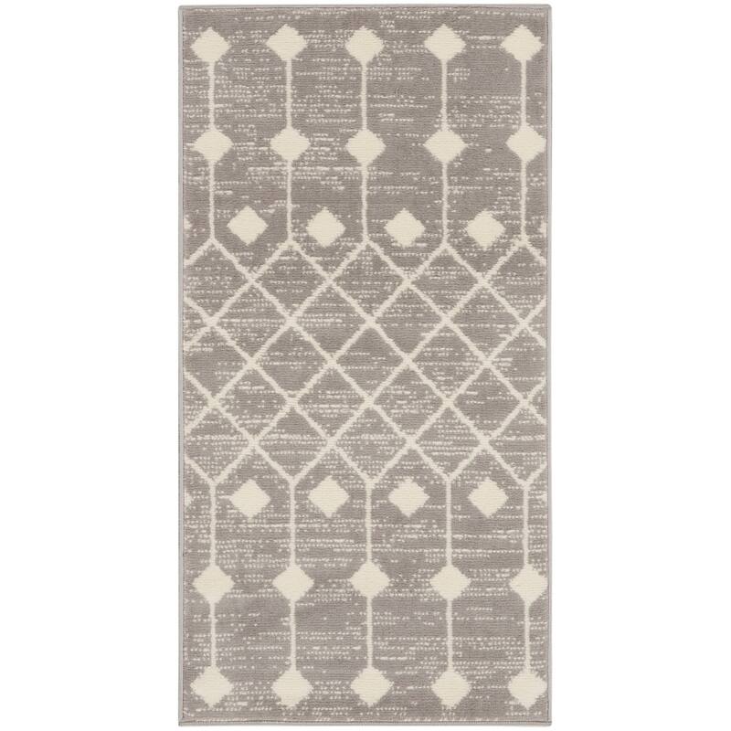 Porch & Den Muirfield Moroccan Bohemian Area Rug - 2' x 4' - Grey - Rectangle