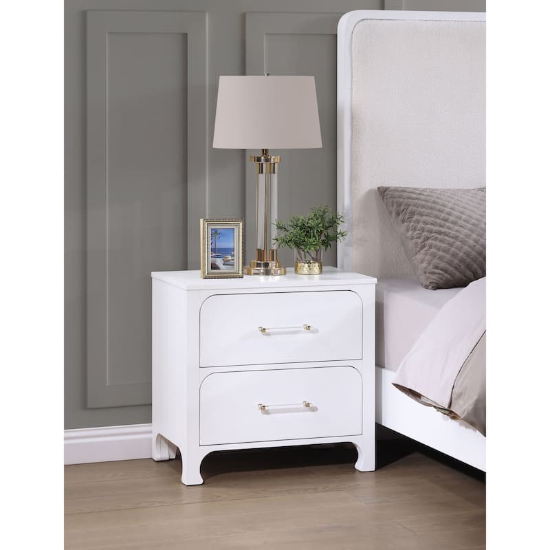 Anastasia 2-drawer Nightstand Pearl White