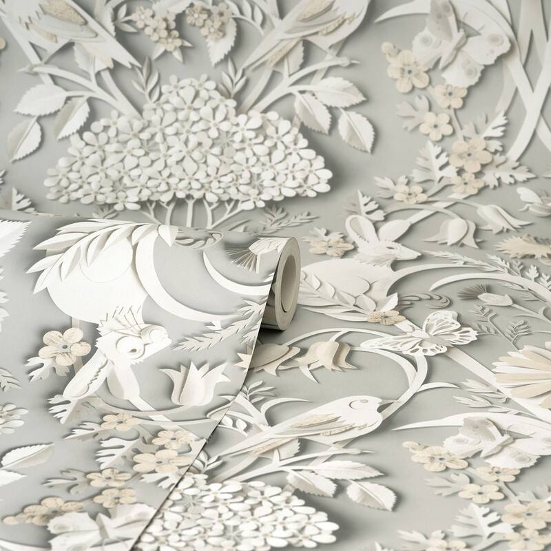 Fine Decor Fae Light Grey Woodland Wall - 20.5 x 396 x 0.025