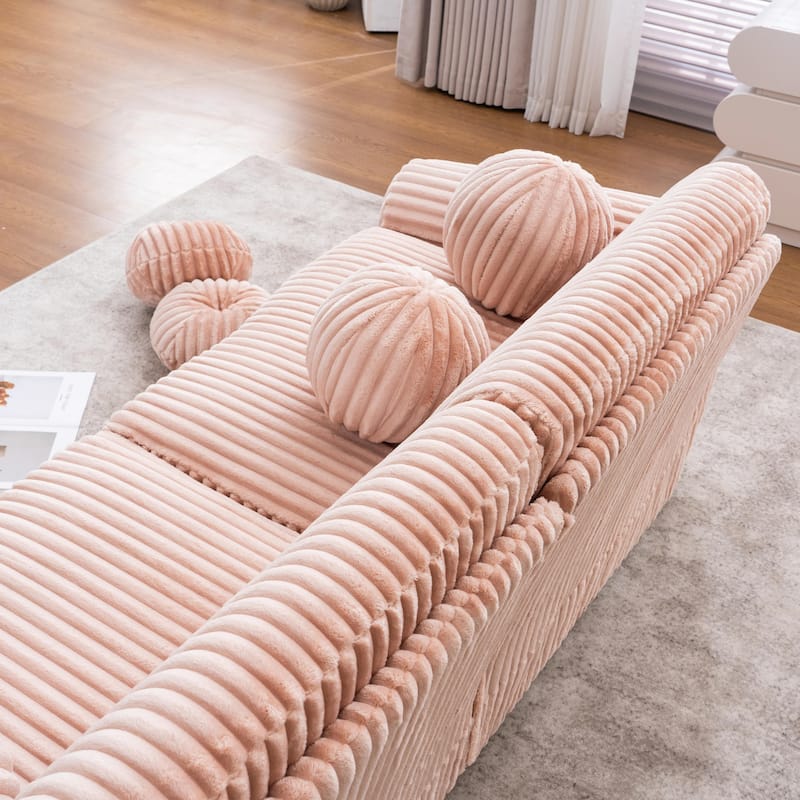 84" Corduroy Sofa - Modern Oversized Loveseat