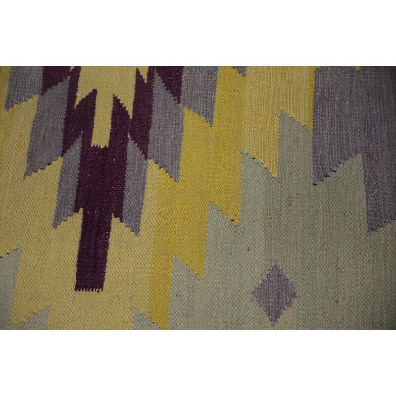 Hand Woven Oriental 100% Wool Carpet Southwestern Tribal Multi-Colored Kilim Area Rug - 9' 10'' X 8' 4''