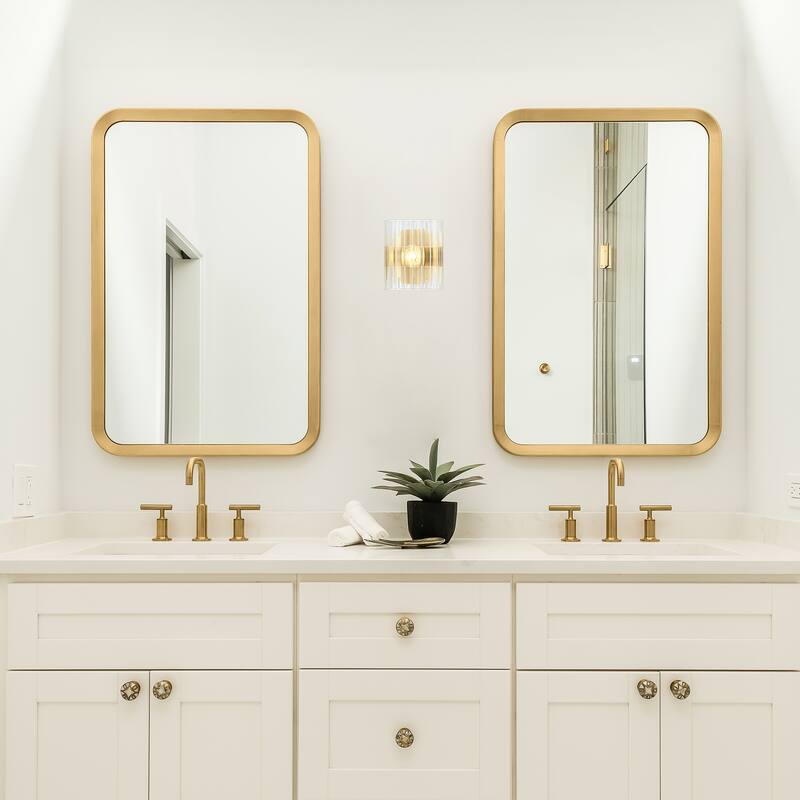 Aries 6 in. 1-Light Brushed Gold Transitional Wall Sconce Light
