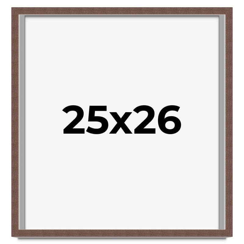 25x26 Shadow Box Frame Brown | 1.125 inches Deep Real Wood Rustic