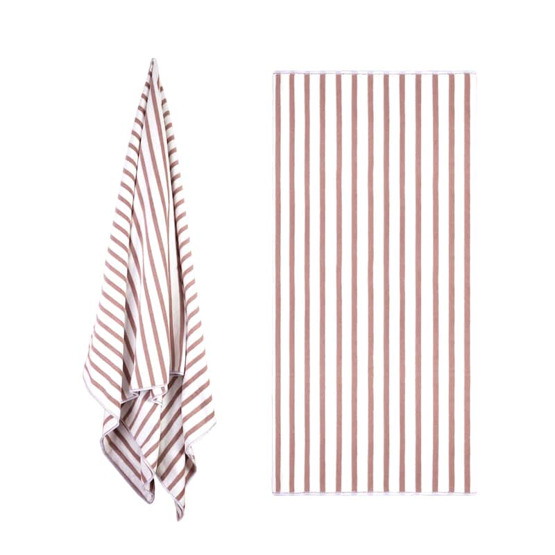 2/6 Pack Cabana Stripe Beach Towel Pool Towels Quick Dry Swim Towels