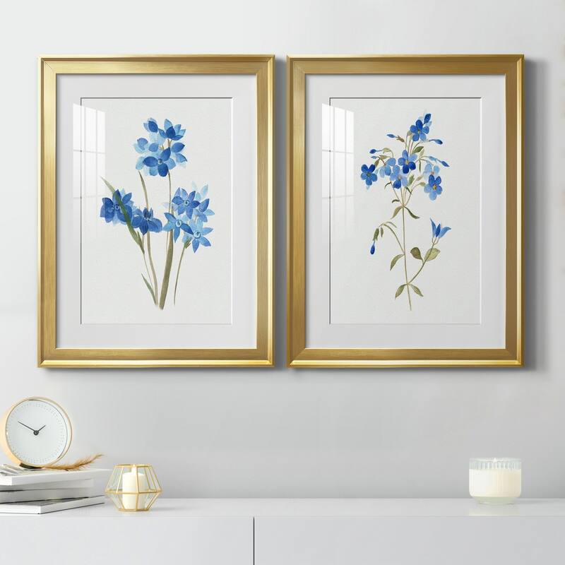 Blue Blossom Botanical I Premium Framed Print - Ready to Hang