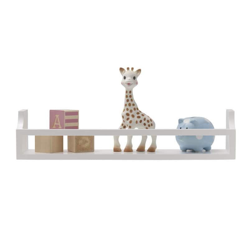 Melannco Set of 2 White Shelves with Rails, 18 Inch