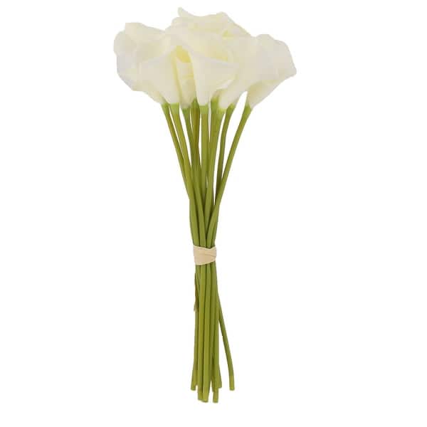 Banquet Bridal Wedding Bouquet Gift Calla Lily Artificial Flowers White 12 Pcs White Green On Sale Overstock 18394060
